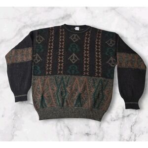 Metropolis Mens Sweater XL Wool Blend Brown Made‎ In Italy